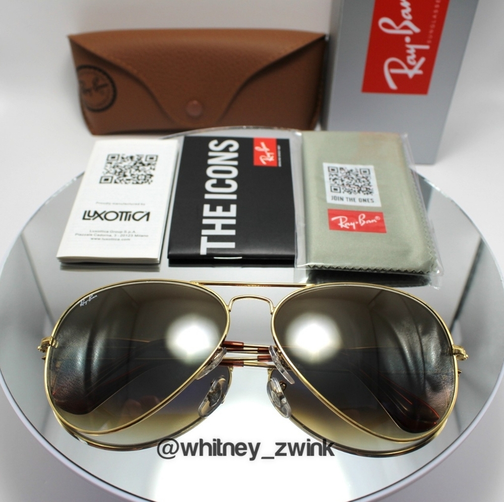 Ray-Ban Aviator Gradient Brown RB3025 58 / 62 - Picture 16 of 17